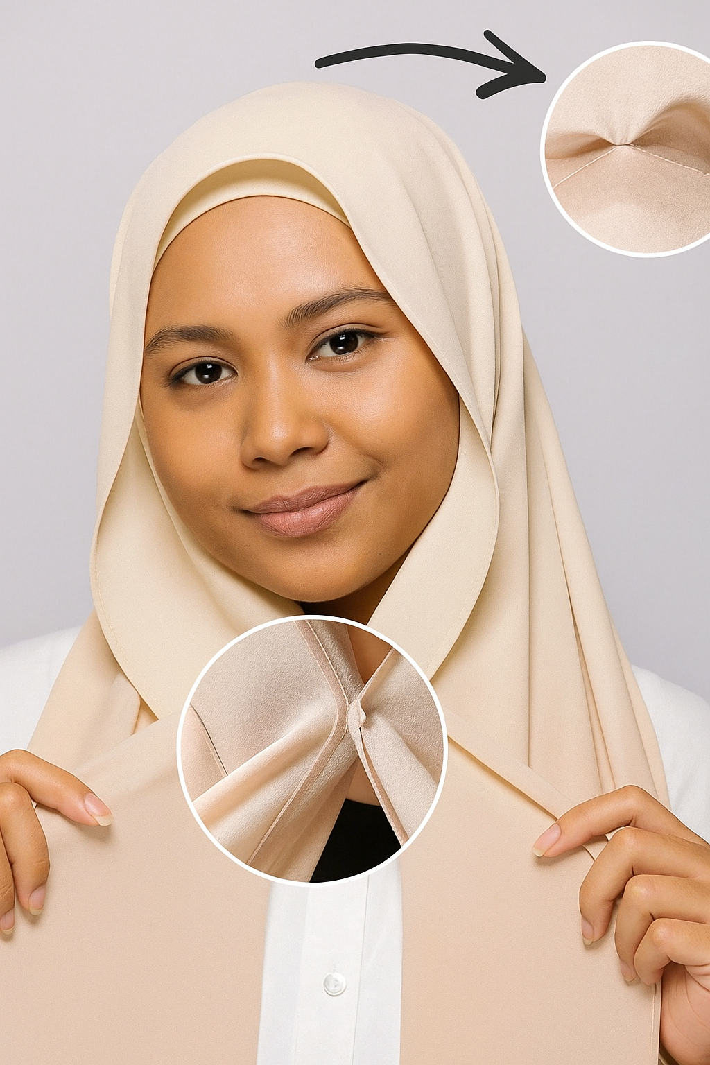 Instant Chiffon Hijab With Magnet Pins and Undercap
