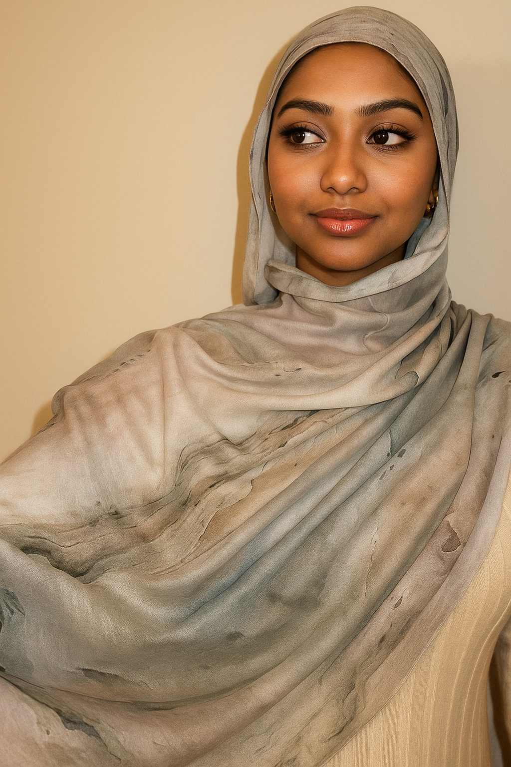 Printed Modal Hijab - Frosted Marble