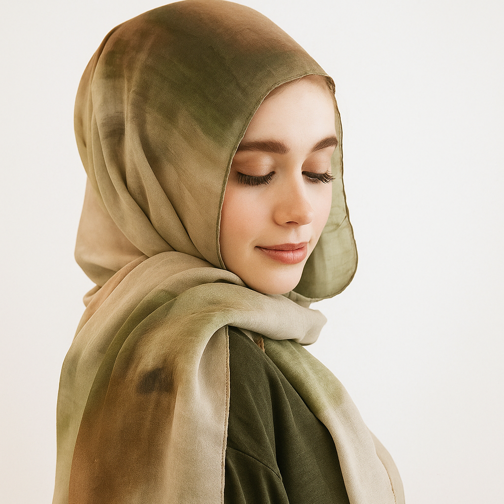 Printed Modal Hijab - Sundrenched Olive