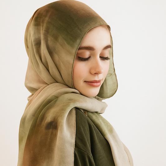 Printed Modal Hijab - Sundrenched Olive