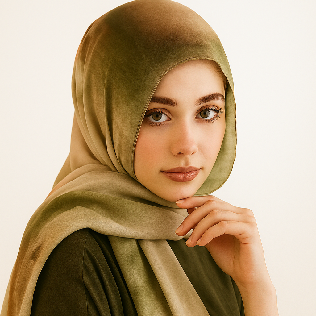 Printed Modal Hijab - Sundrenched Olive