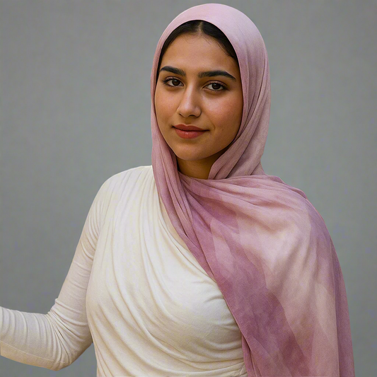 Printed Modal Hijab - Rosé Mist