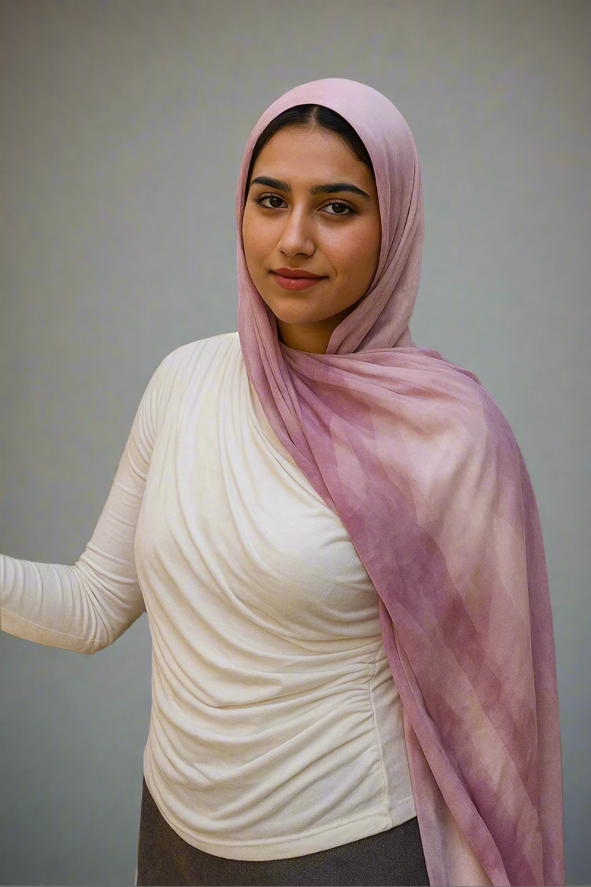 Printed Modal Hijab - Rosé Mist