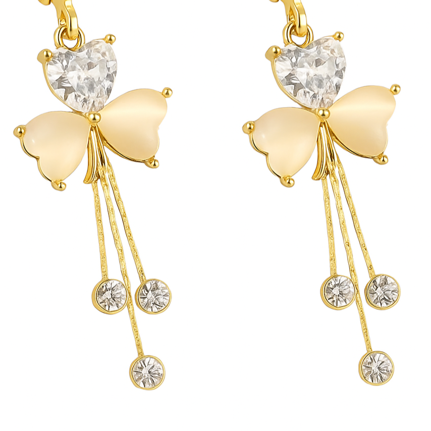 14K Gold Plated Earrings - Luna Drop