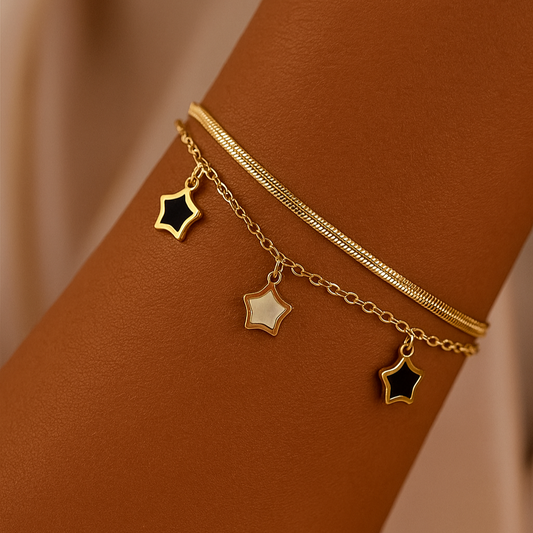 Cosmic Duo Bracelet, Gold Plated Waterproof Non-Tarnis | Shop Hudda