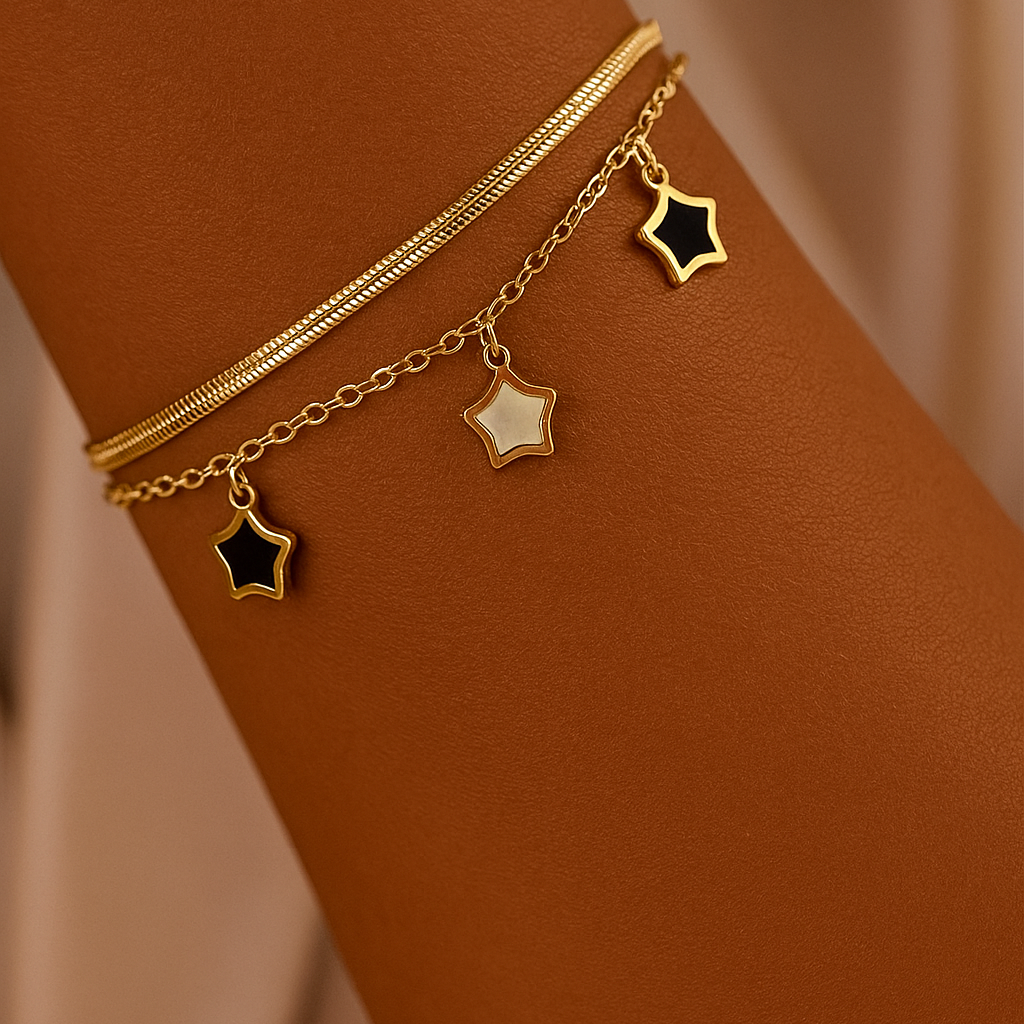 Cosmic Duo Bracelet, Gold Plated Waterproof Non-Tarnis | Shop Hudda
