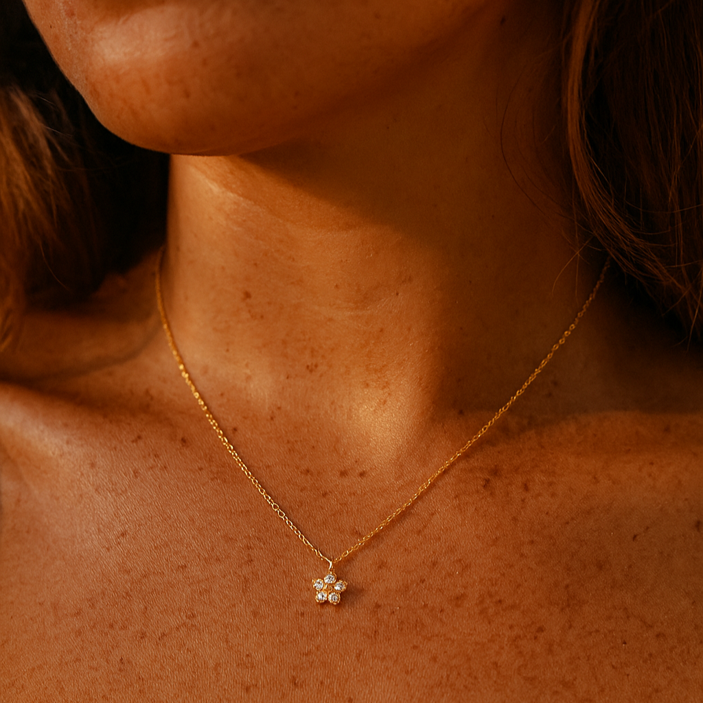 Golden Petal Necklace 18K Gold Plated | Shop Hudda