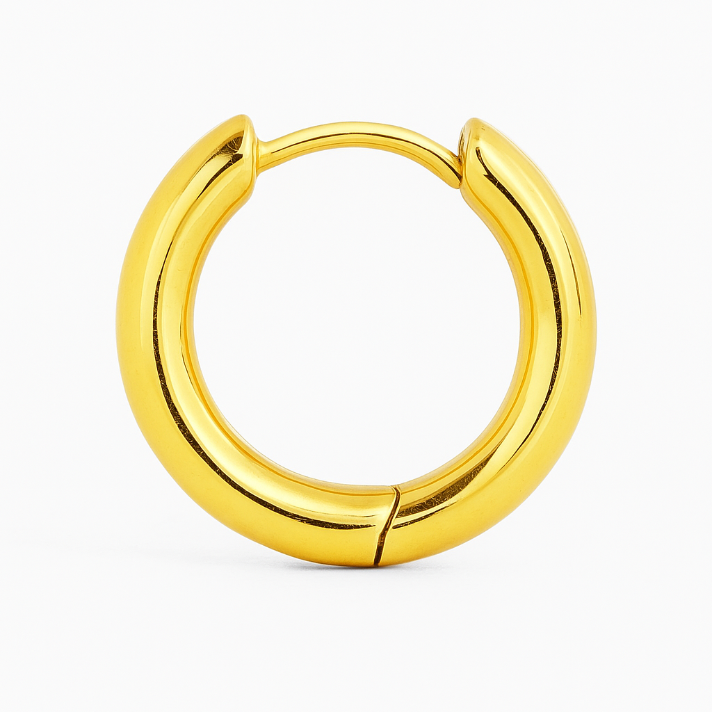 18K Gold Plated Hoop Earrings, 2.5*10mm Tarnish Free & Waterproof | Shop Hudda