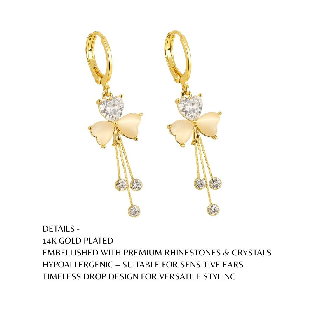 14K Gold Plated Earrings - Luna Drop