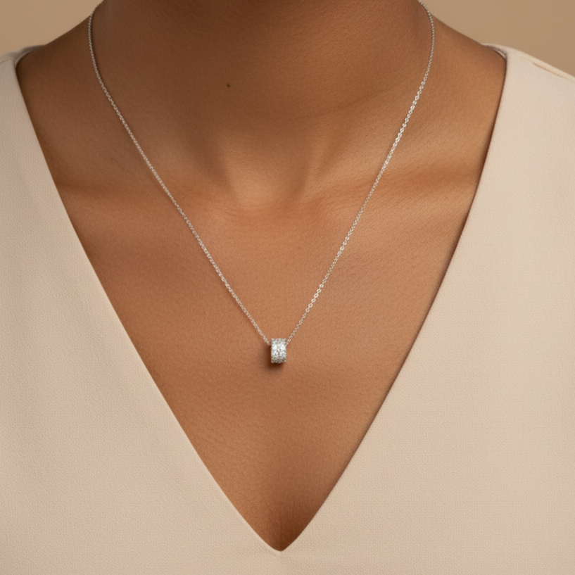 Halo Stainless Steel Fashion Waterproof Non Tarnish Necklace