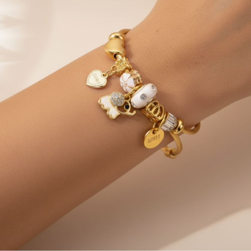 Lara Charm Bracelet – Adjustable Stainless Steel Charm Bracelet | Shop Hudda