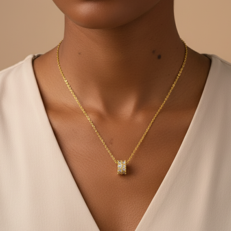 Halo Stainless Steel Fashion Waterproof Non Tarnish Necklace