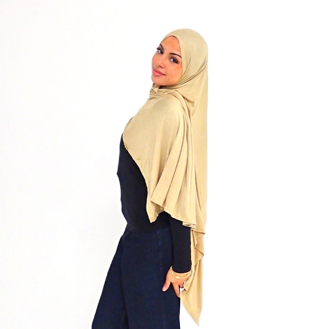 Premium Jersey Hijab with 14k Gold Charm | Shop Hudda
