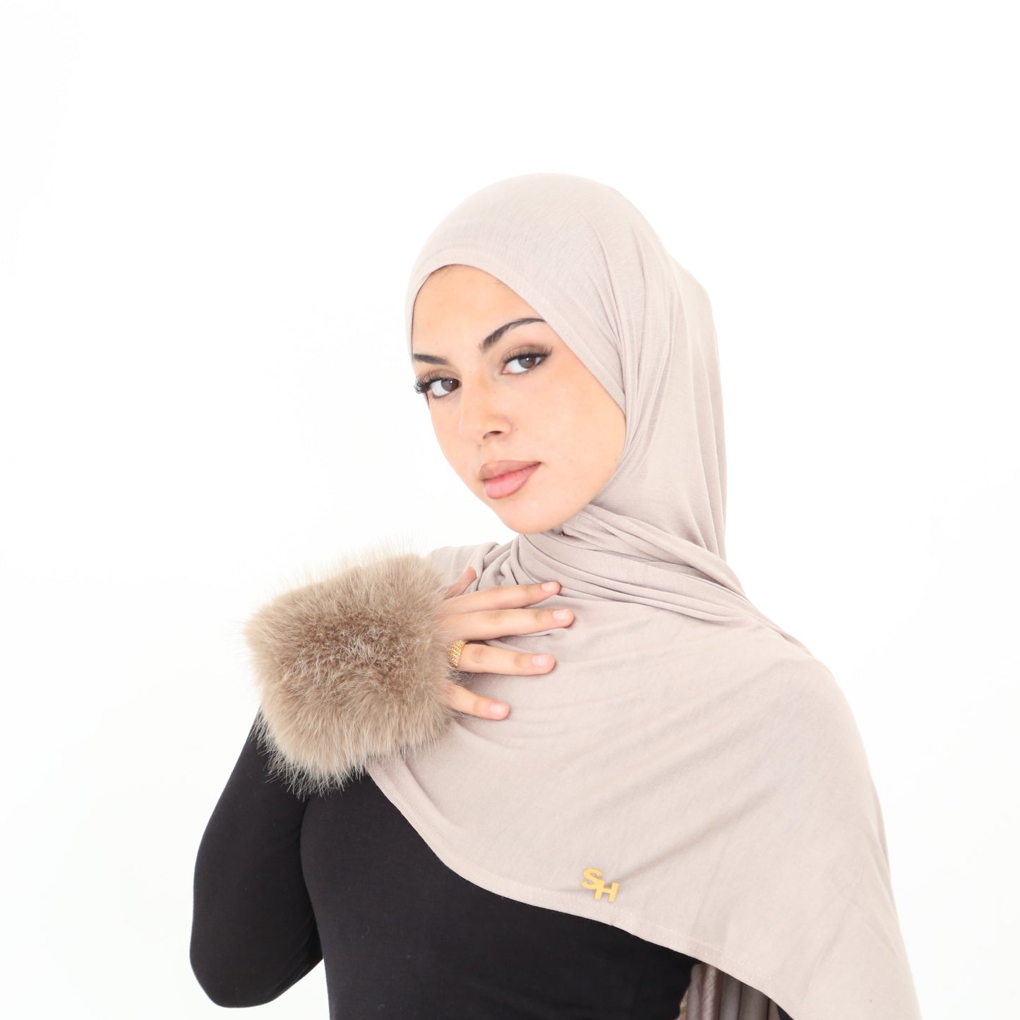 Premium Jersey Hijab with 14k Gold Charm | Shop Hudda