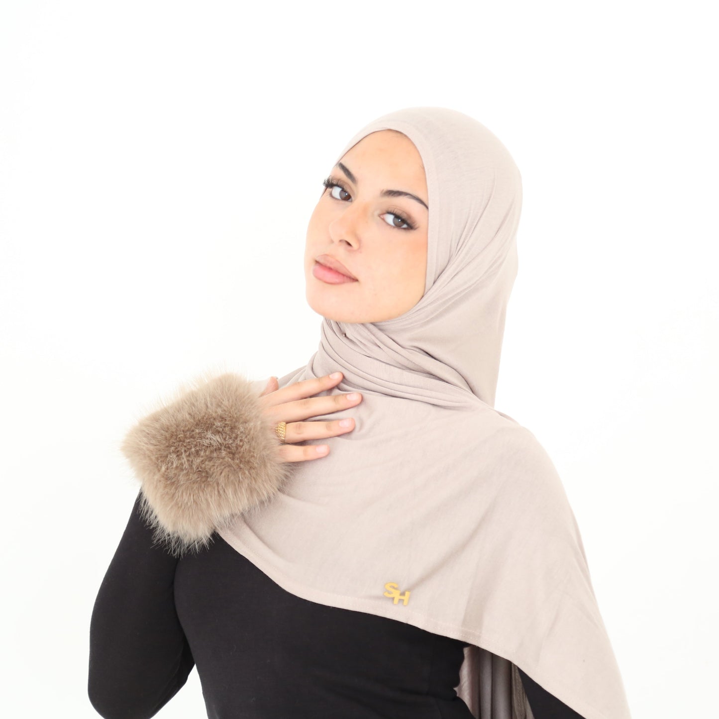 Premium Jersey Hijab with 14k Gold Charm | Shop Hudda