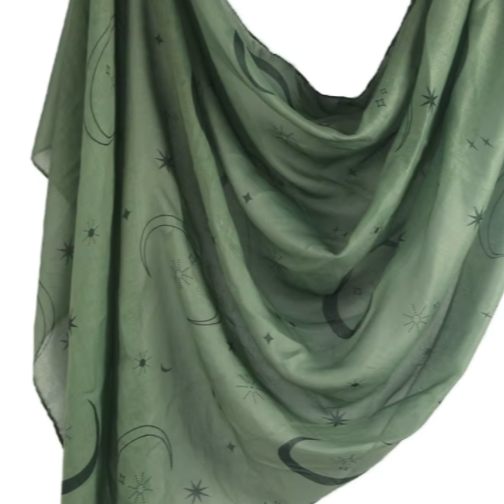 Printed Modal Hijab - Olive Lunar