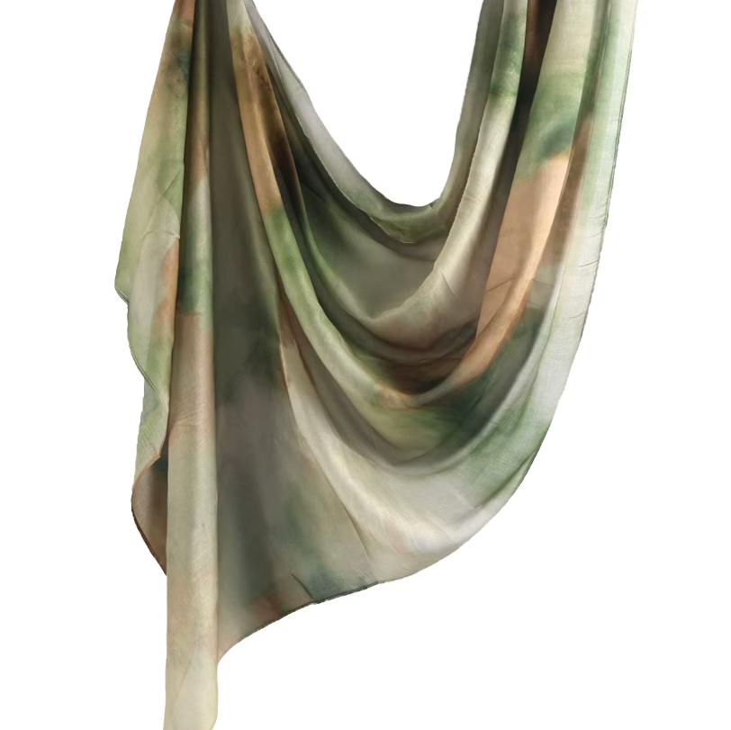 Printed Modal Hijab - Sundrenched Olive