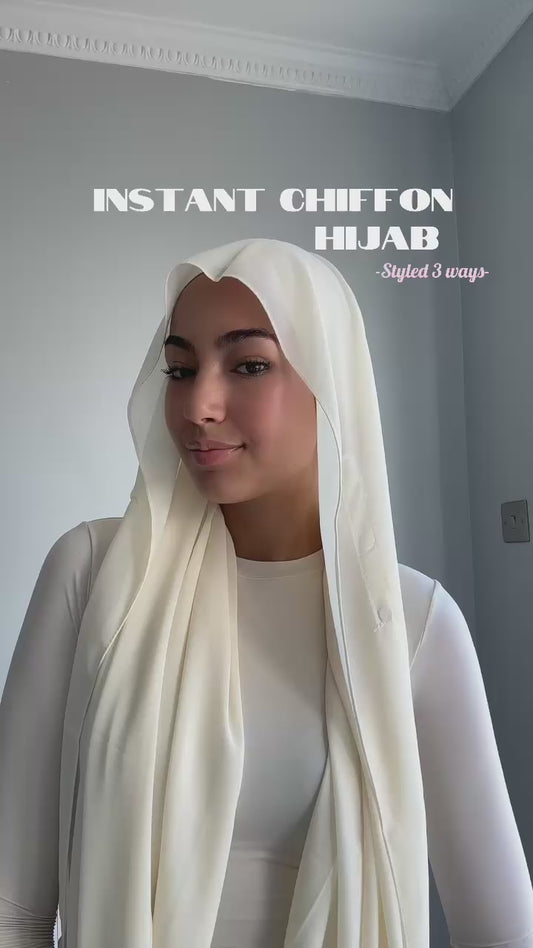 Instant Chiffon Hijab With Magnet Pins and Undercap